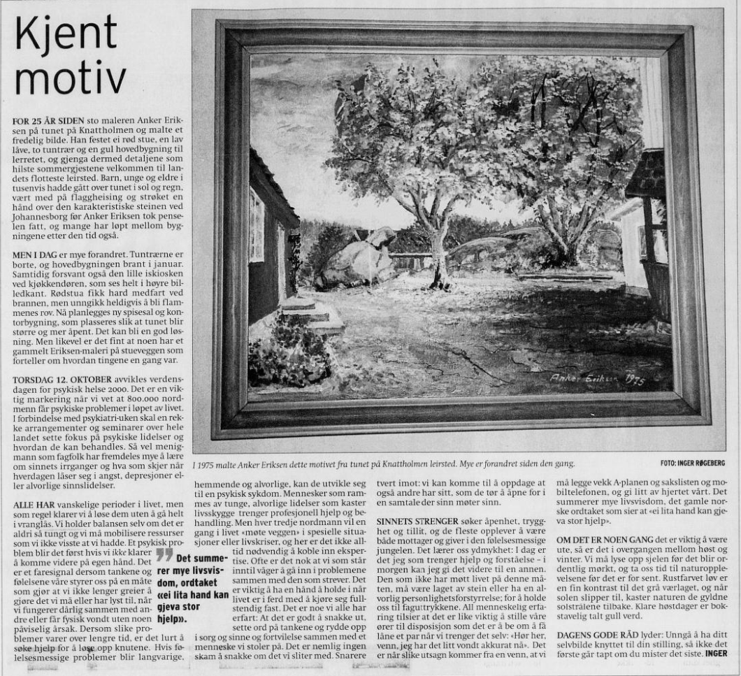 A newspaper article with a picture of a gardenDescription automatically generated